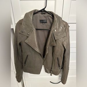 Aritzia Mackage Kenya Leather Jacket in Grey